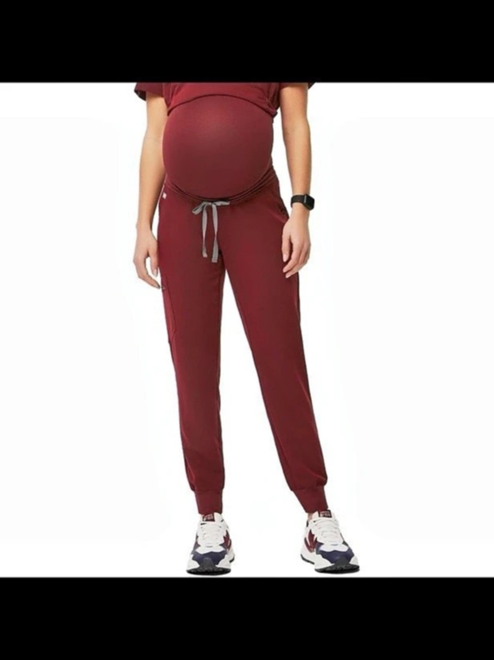 FIGS Zamora Maternity Jogger 2.0 Burgundy Small